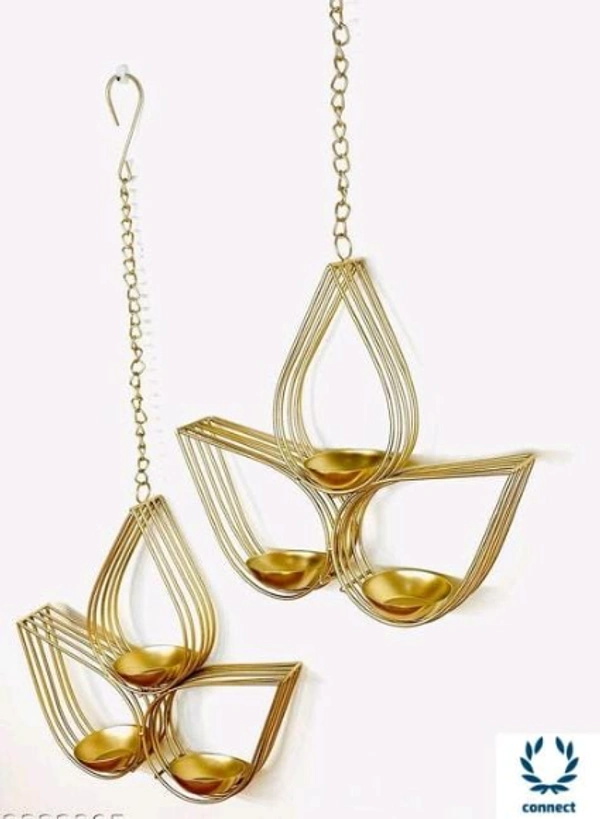 Arsh Metal World Wall Hanging Tealight Candle Holder for Home Decor - Metal, Tea Light Holder, Pack of2